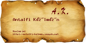Antalfi Kálmán névjegykártya